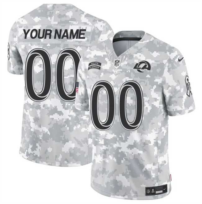 Mens Los Angeles Rams Active Player Custom 2024 F.U.S.E Arctic Camo Salute To Service Limited Stitched Football Jersey